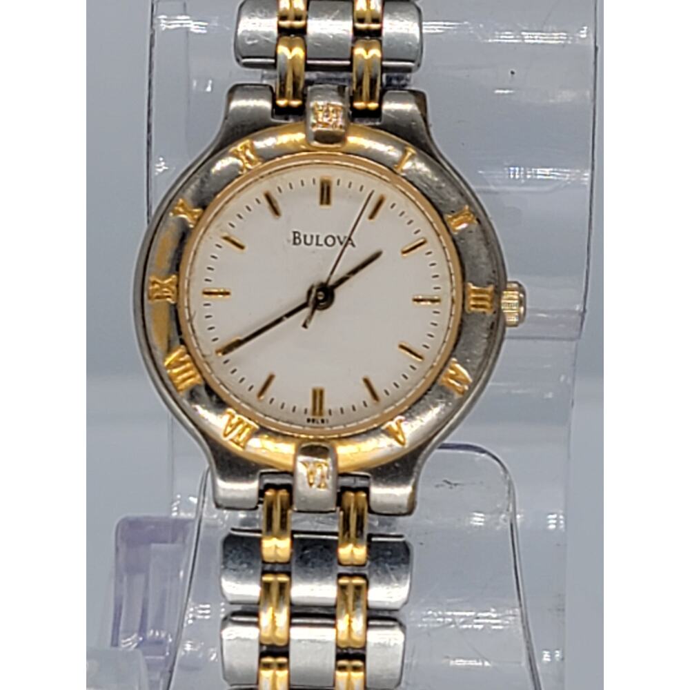 Women's Bulova Two Tone Analog Gold Silver Tone Quartz Wrist watch